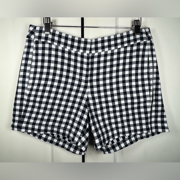 J. Crew Pants - J. Crew Gingham Navy/White Excellent Condition 100% Cotton Shorts Size 2